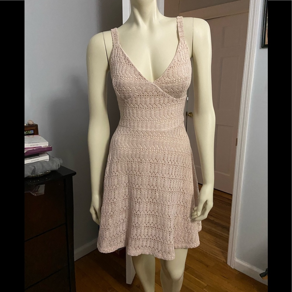sexy tan beige mini dress size medium